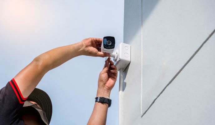 Professional outdoor security camera installation service