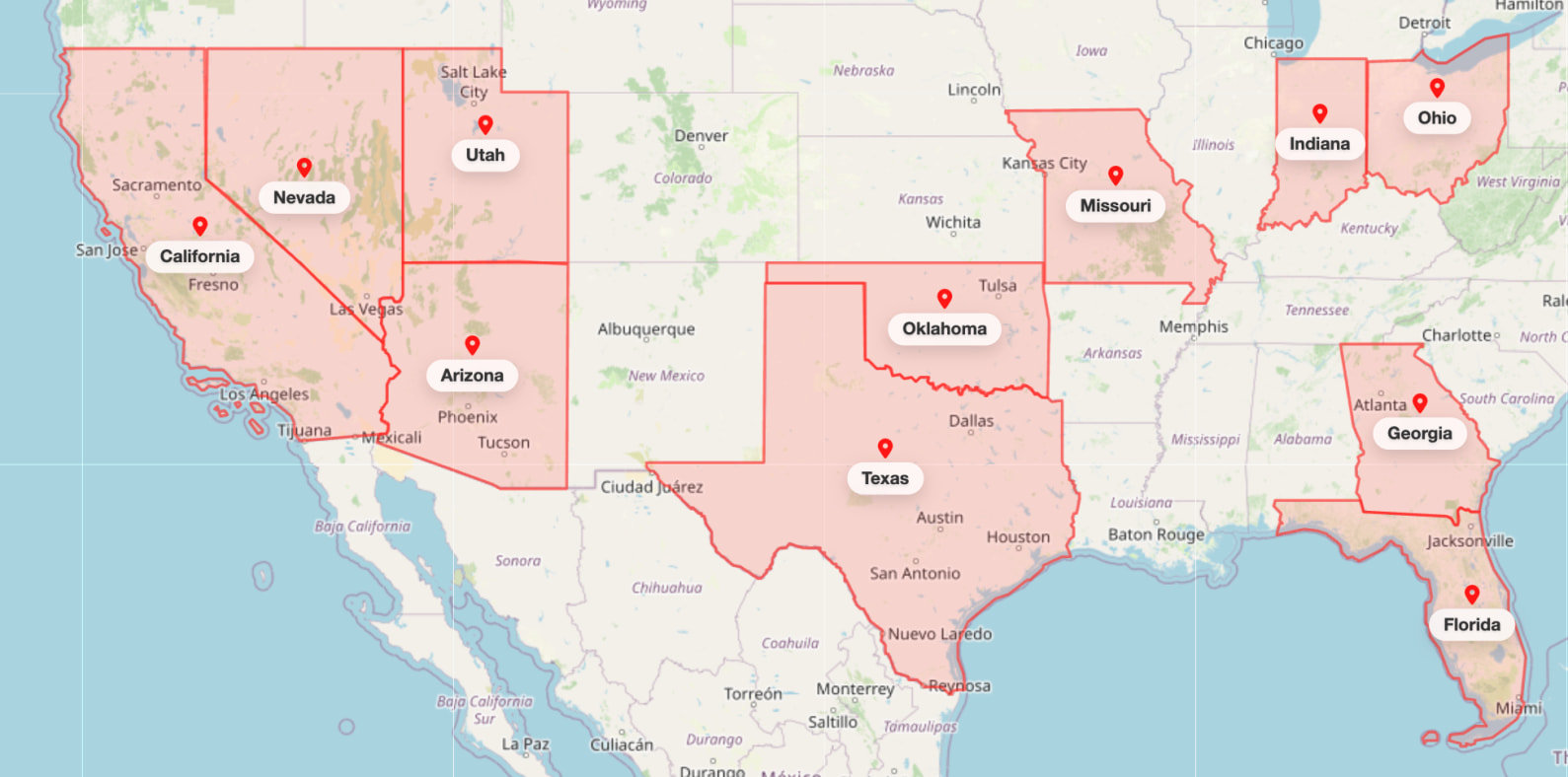 ASG Security Service Area Map