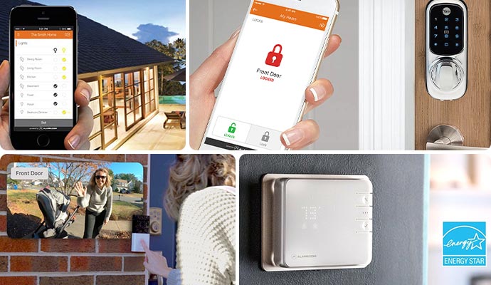 Collage of different smart automation systems