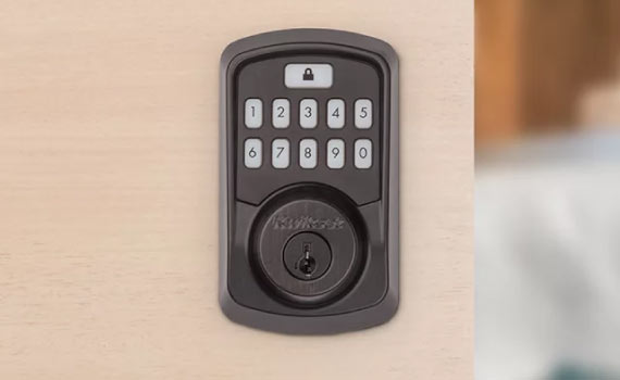 Smart lock on door