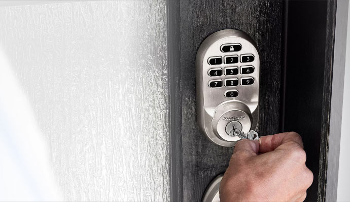 Unlocking door with key