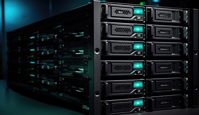 Data Storage Network and Video Recorder Rack