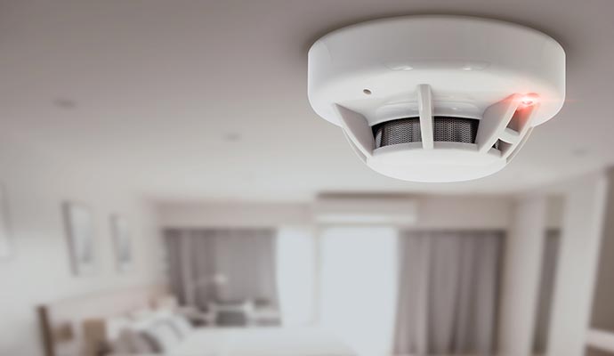 An installed smoke detector