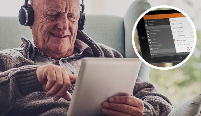 Person using home automation system
