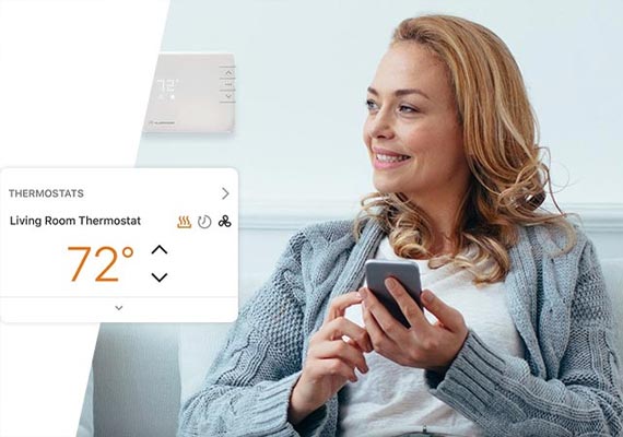 Smart Thermostat Display Showing 72°F Setting