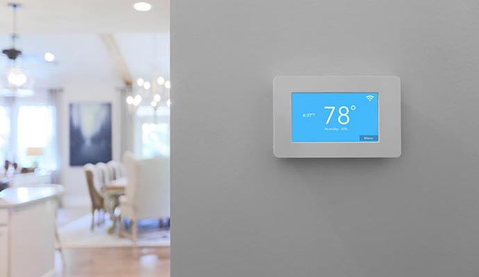 installed smart thermostat on wall