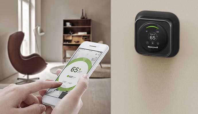 Mobile-controlled smart thermostat