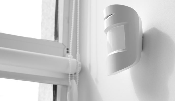 Motion sensor installed on the wall