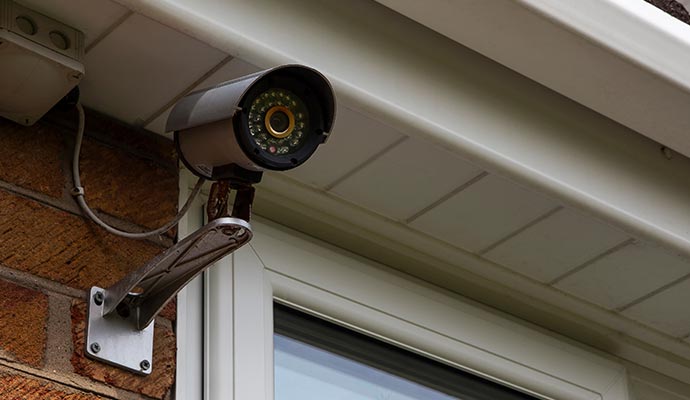installed outside security camera
