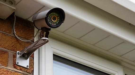 security camera istalled on outside house