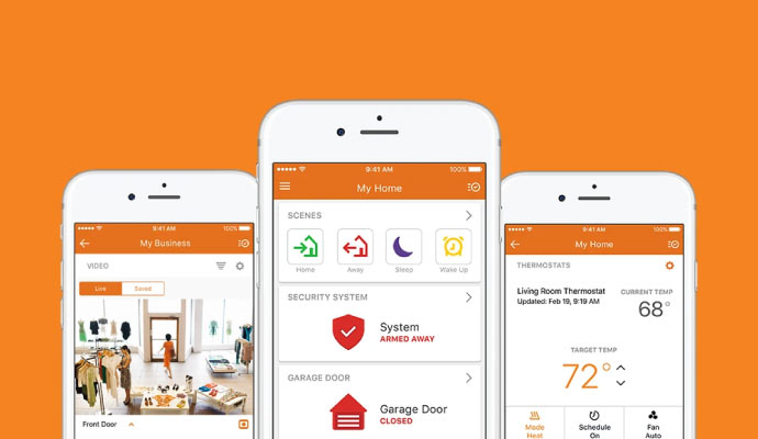Alarm.com app interface