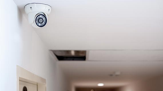 analog camera on house