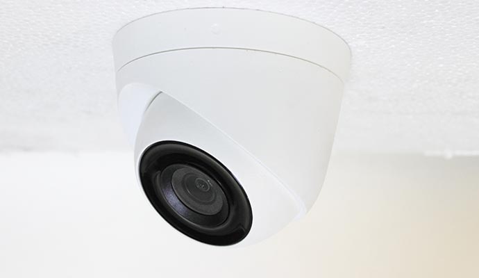 Ceiling-mounted turret camera