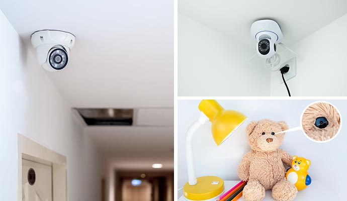 Collage of security cameras