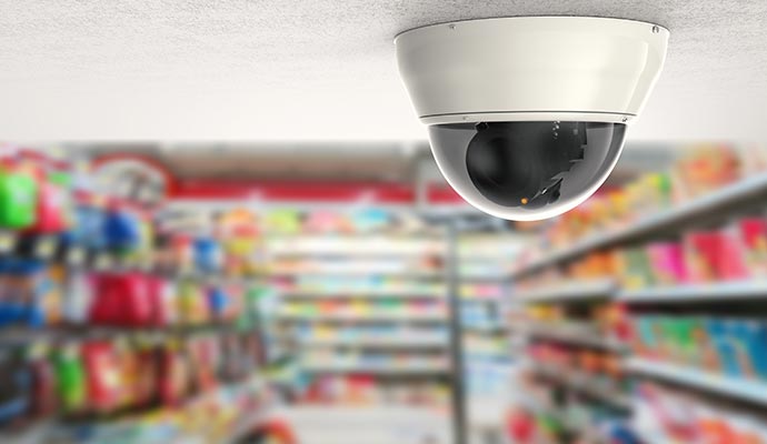 Dome camera in retail store