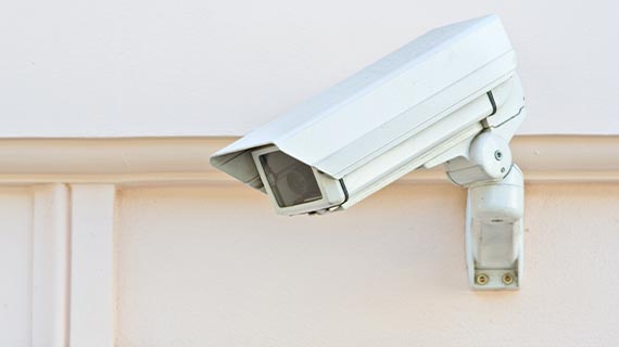 floodlight camera installed on wall