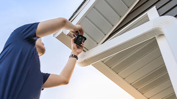 poe camera installed outside house