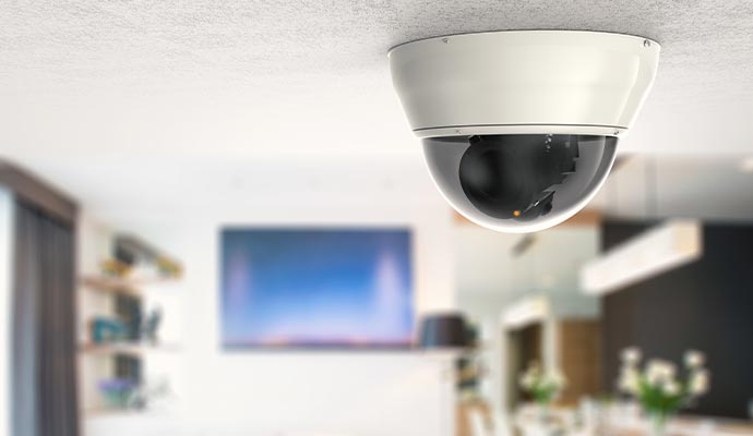 installed camera on ceiling