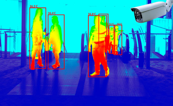 Thermal camera detecting heat of people