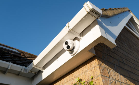 installed Turret Camera outside a house