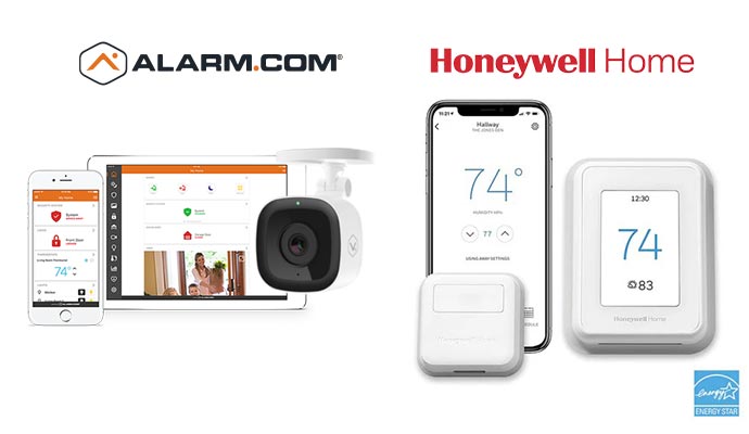 Smart home devices from Alarm.com and Honeywell Smart home devices from Alarm.com and Honeywell