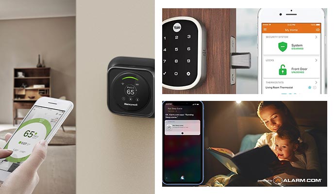 smart thermostat, locks and voice control device