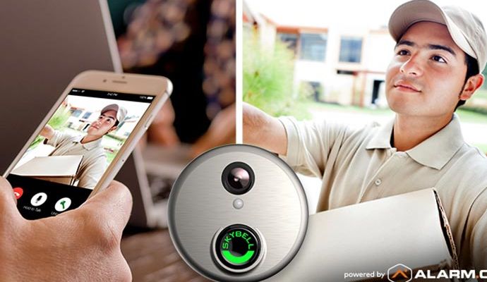 Live feed from the video doorbell on smartphone